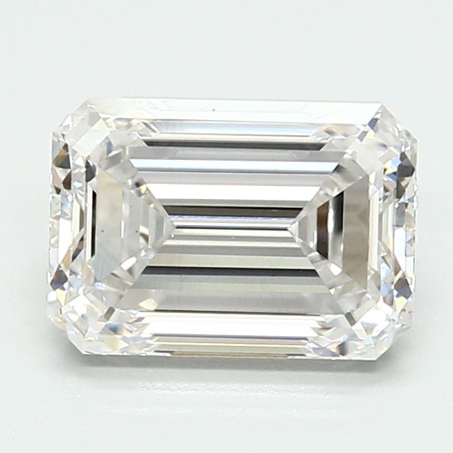 2.56 Carat Emerald Lab Diamond with  Cut Diamond in 14KT  view 1
