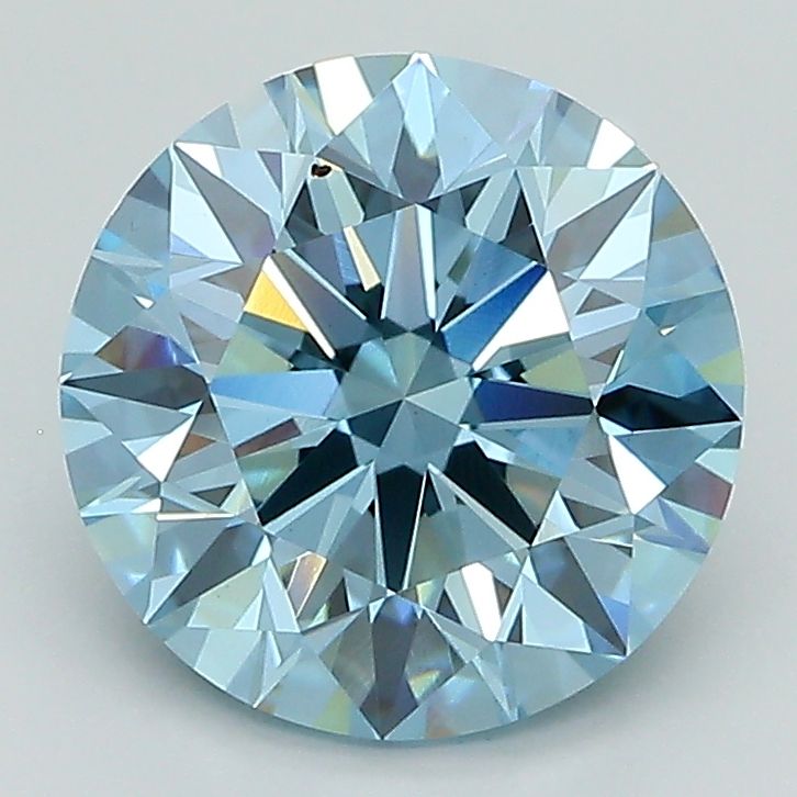 2.59 Carat Round Lab Diamond with  Cut Diamond in 14KT  view 1
