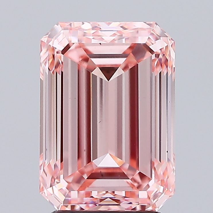 3.42 Carat Emerald Lab Diamond with  Cut Diamond in 14KT  view 1
