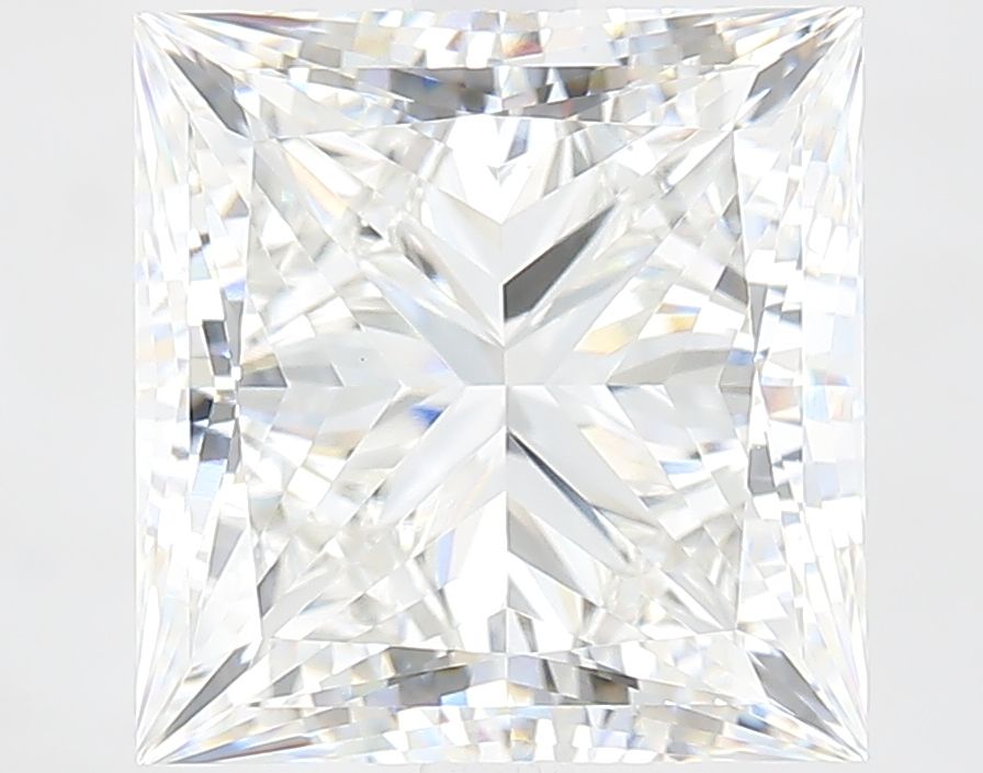 6.41 Carat Princess Lab Diamond with  Cut Diamond in 14KT  view 1
