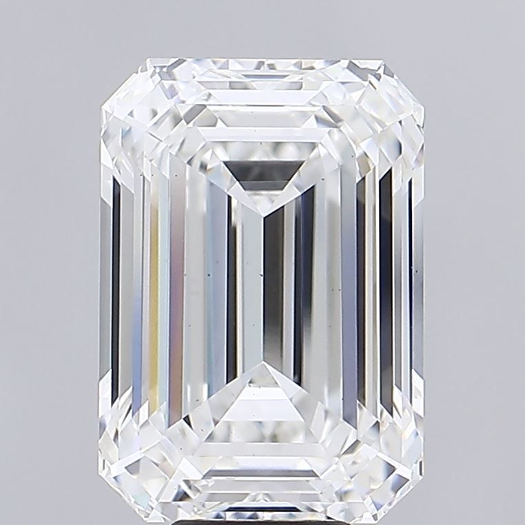 11.09 Carat Emerald Lab Diamond with  Cut Diamond in 14KT  view 1
