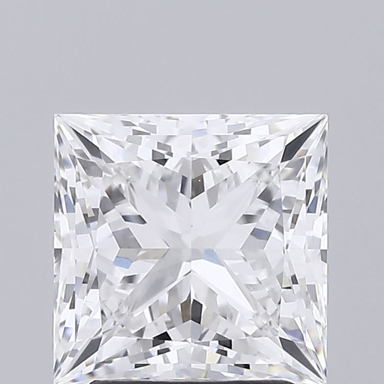 2.52 Carat Princess Lab Diamond with  Cut Diamond in 14KT  view 1
