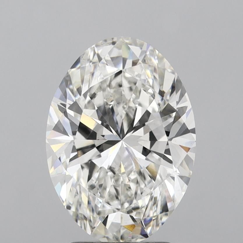 2.97 Carat Oval Lab Diamond with  Cut Diamond in 14KT  view 1

