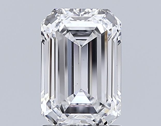 2.0 Carat Emerald Lab Diamond with  Cut Diamond in 14KT  view 1
