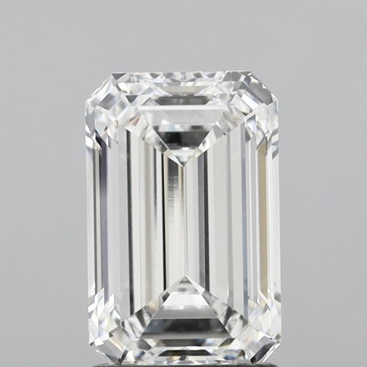 2.08 Carat Emerald Lab Diamond with  Cut Diamond in 14KT  view 1
