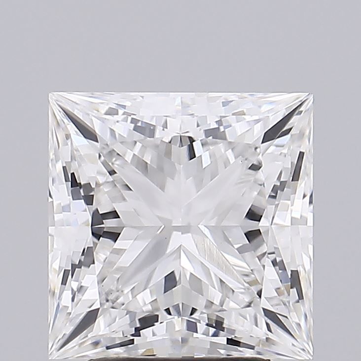 3.24 Carat Princess Lab Diamond with  Cut Diamond in 14KT  view 1
