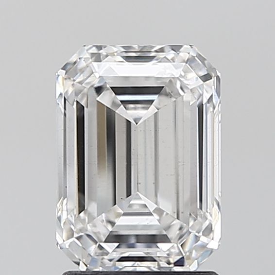 2.03 Carat Emerald Lab Diamond with  Cut Diamond in 14KT  view 1
