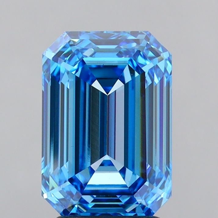 3.09 Carat Emerald Lab Diamond with  Cut Diamond in 14KT  view 1
