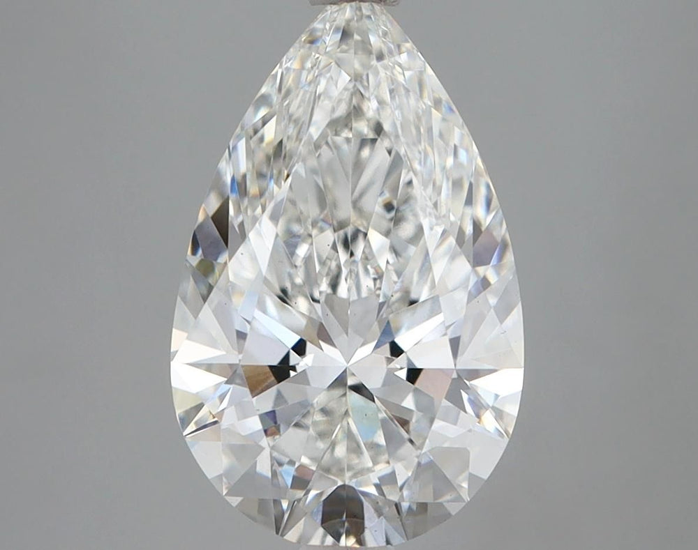 3.21 Carat Pear Lab Diamond with  Cut Diamond in 14KT  view 1
