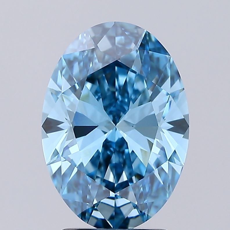 2.75 Carat Oval Lab Diamond with  Cut Diamond in 14KT  view 1
