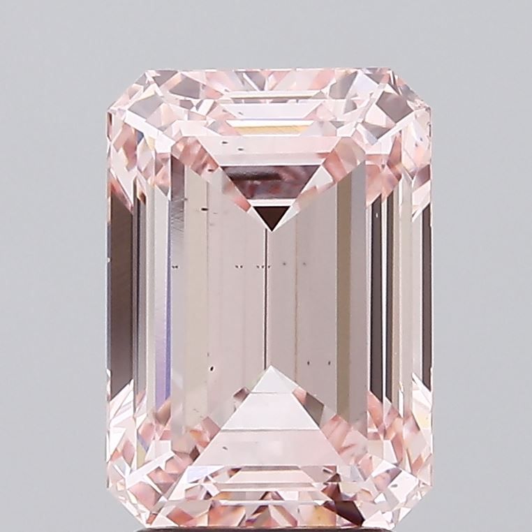 4.0 Carat Emerald Lab Diamond with  Cut Diamond in 14KT  view 1
