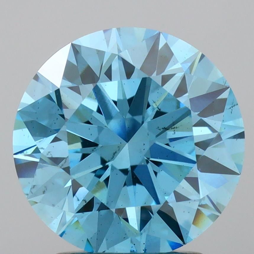 2.21 Carat Round Lab Diamond with  Cut Diamond in 14KT  view 1
