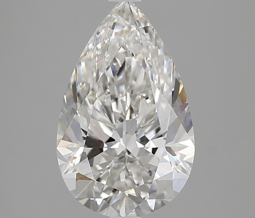 2.75 Carat Pear Lab Diamond with  Cut Diamond in 14KT  view 1
