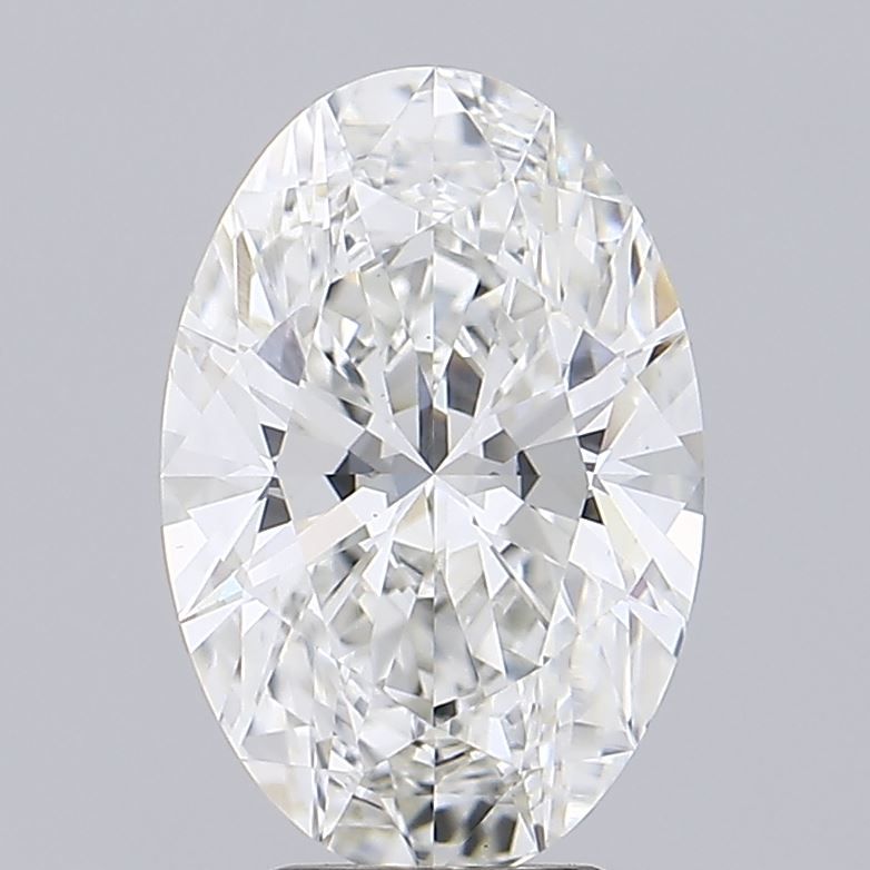 3.42 Carat Oval Lab Diamond with  Cut Diamond in 14KT  view 1
