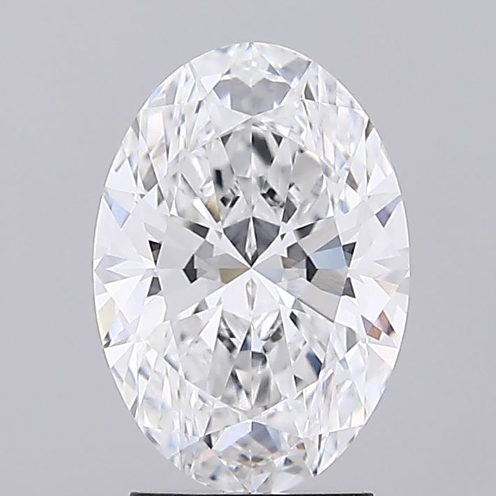 2.72 Carat Oval Lab Diamond with  Cut Diamond in 14KT  view 1
