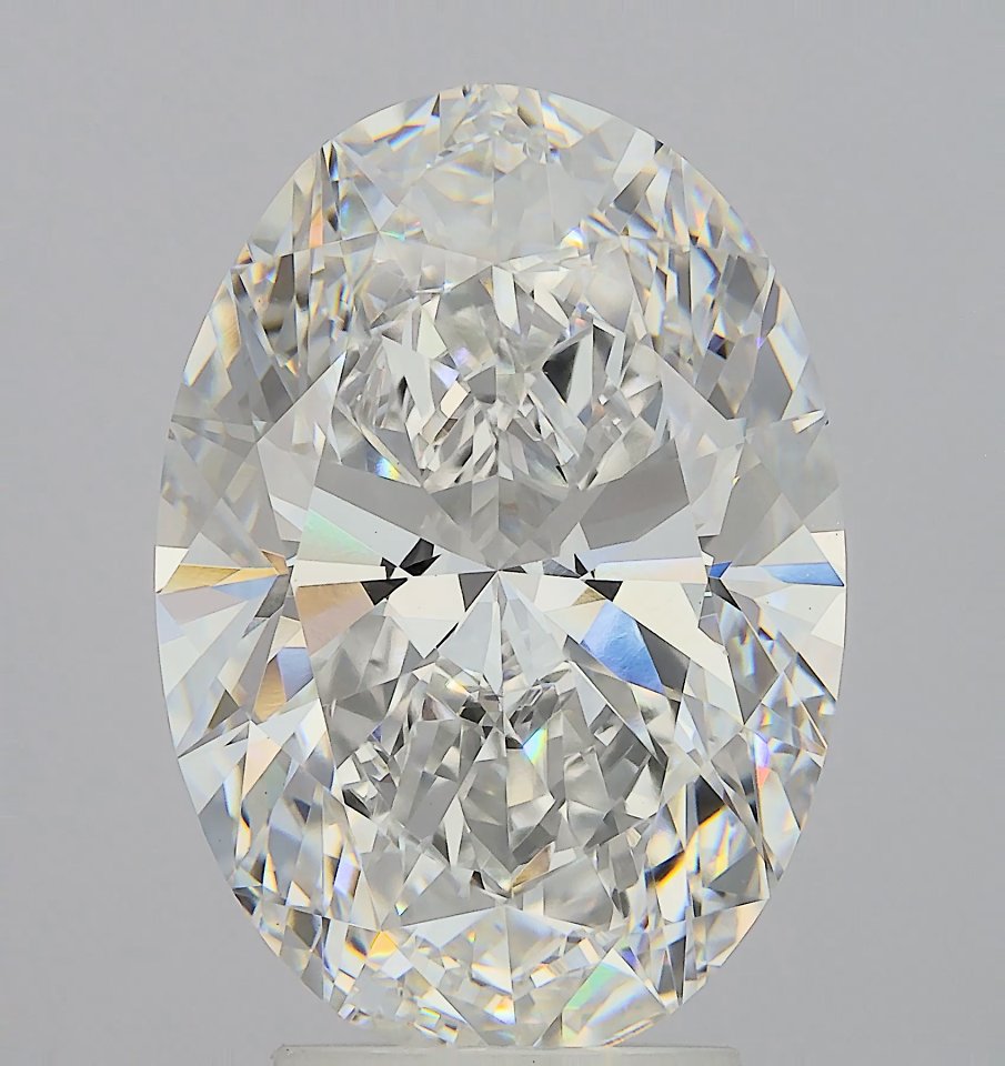 4.36 Carat Oval Lab Diamond with  Cut Diamond in 14KT  view 1
