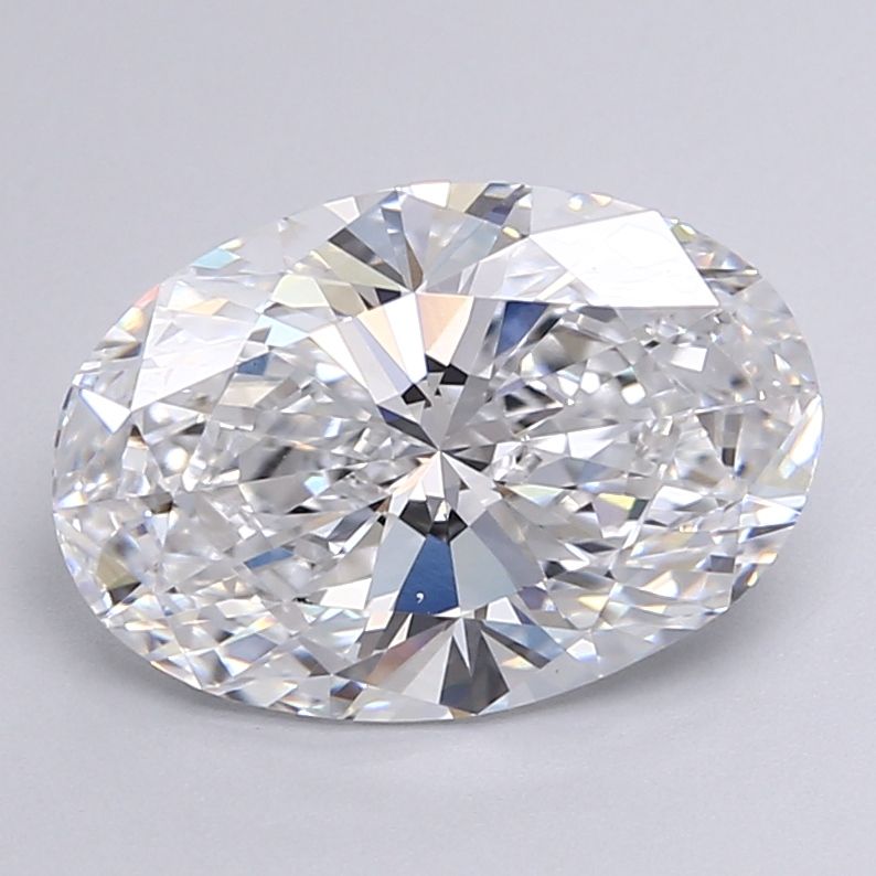 3.5 Carat Oval Lab Diamond with  Cut Diamond in 14KT  view 1
