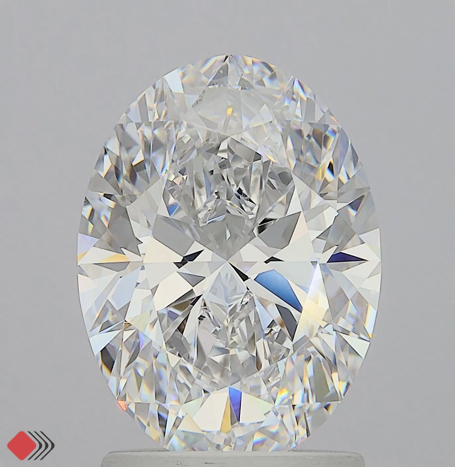 2.01 Carat Oval Lab Diamond with  Cut Diamond in 14KT  view 1
