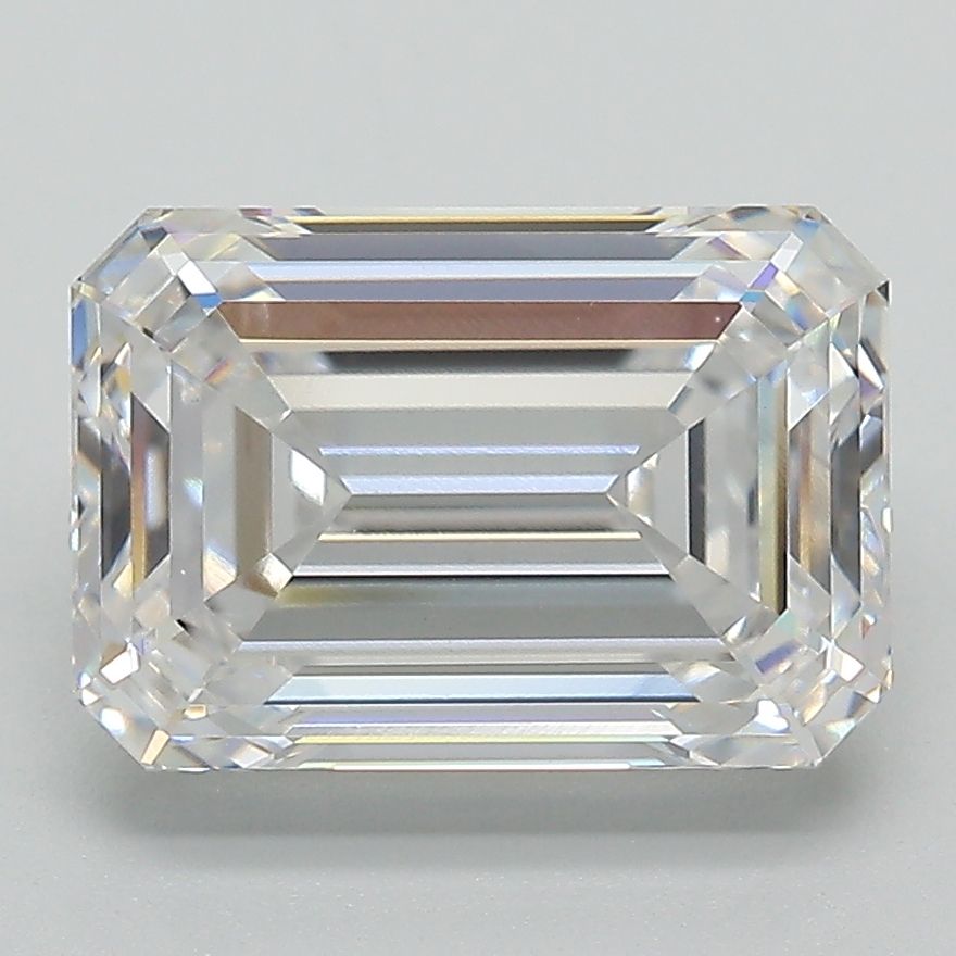 4.05 Carat Emerald Lab Diamond with  Cut Diamond in 14KT  view 1
