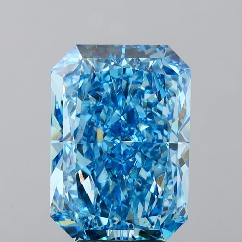 6.0 Carat Radiant Lab Diamond with  Cut Diamond in 14KT  view 1

