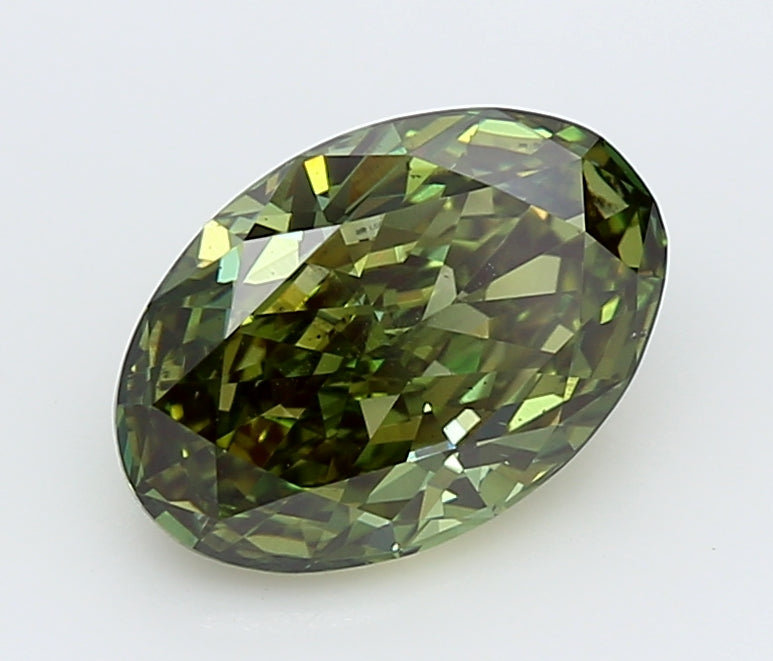 1.57 Carat Oval Lab Diamond with  Cut Diamond in 14KT  view 1

