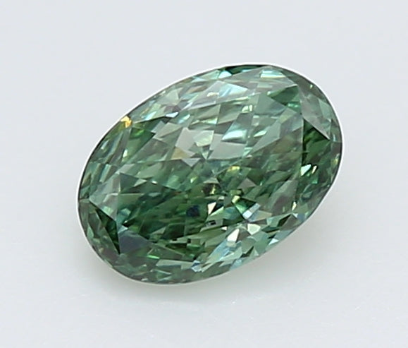 0.5 Carat Oval Lab Diamond with  Cut Diamond in 14KT  view 1
