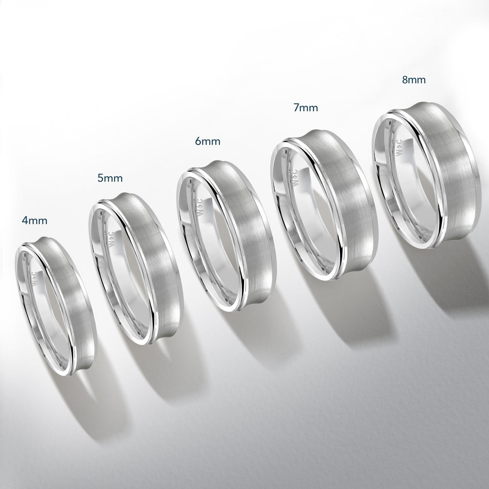 Two Tone Concave Men's Band with 18KT Rose & White Gold / 8 Cut Diamond in 14KT Rose & White Gold / 8 view 4
