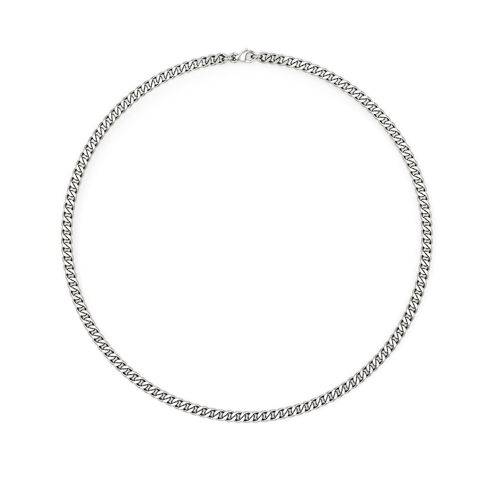 The Atlas Chain Necklace with Titanium Cut Diamond in 14KT Titanium view 4
