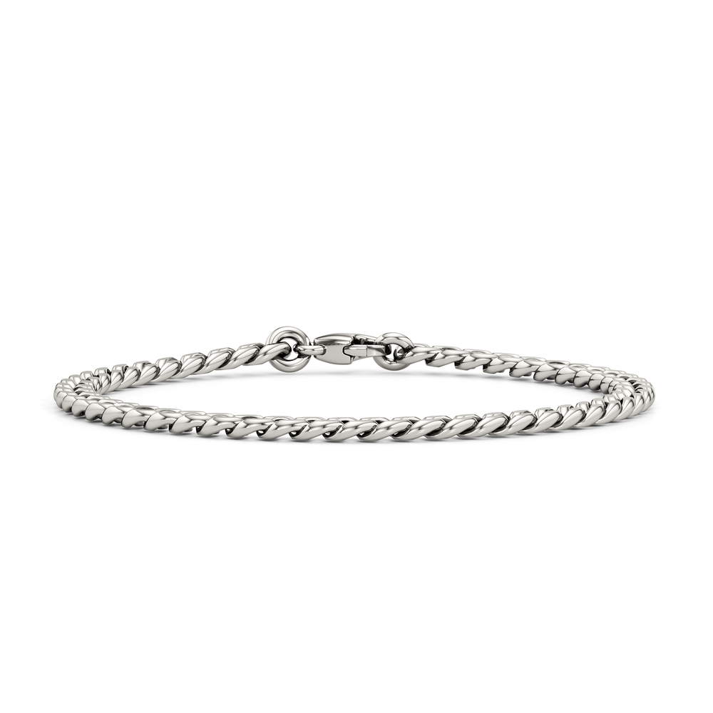 The Atlas Chain Bracelet with Titanium Cut Diamond in 14KT Titanium view 1
