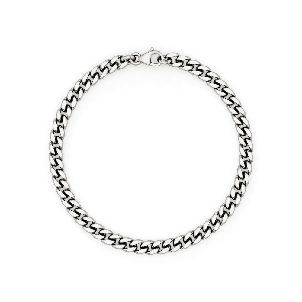 The Atlas Chain Bracelet with Titanium Cut Diamond in 14KT Titanium view 6
