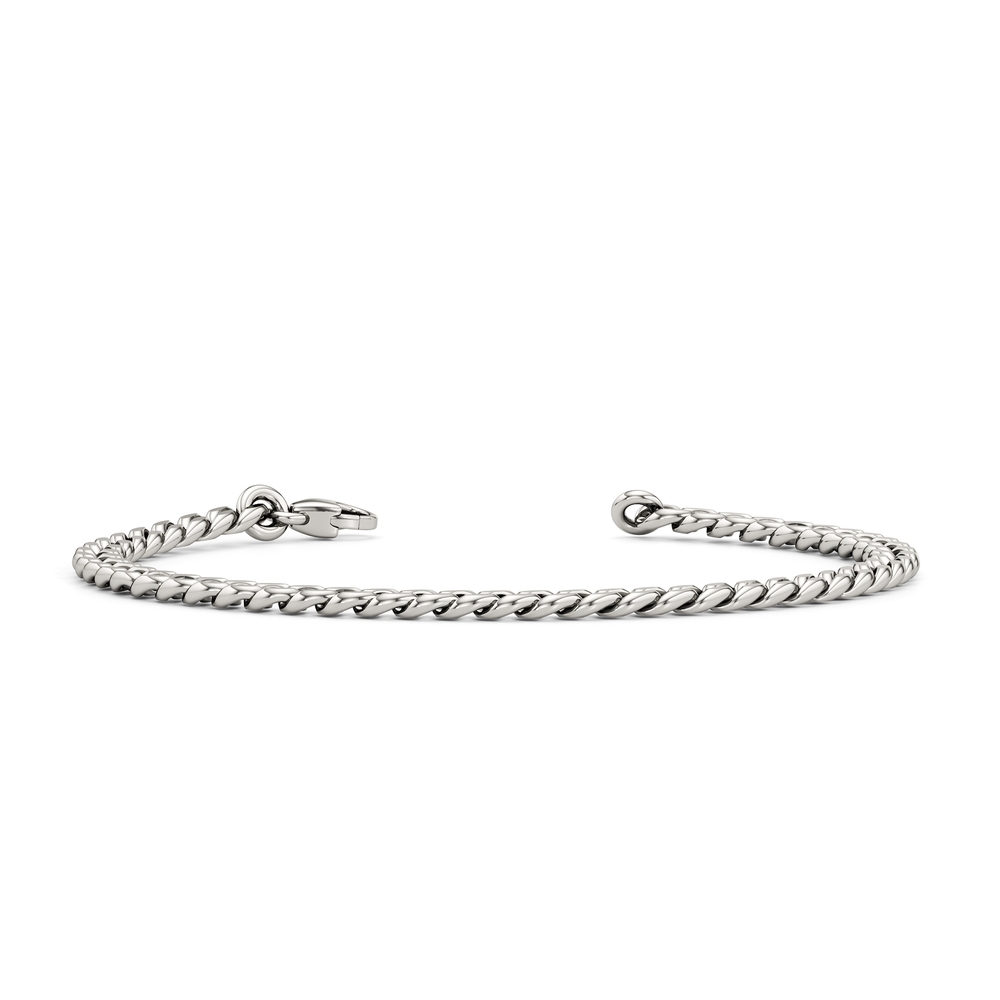 The Atlas Chain Bracelet with Titanium Cut Diamond in 14KT Titanium view 4
