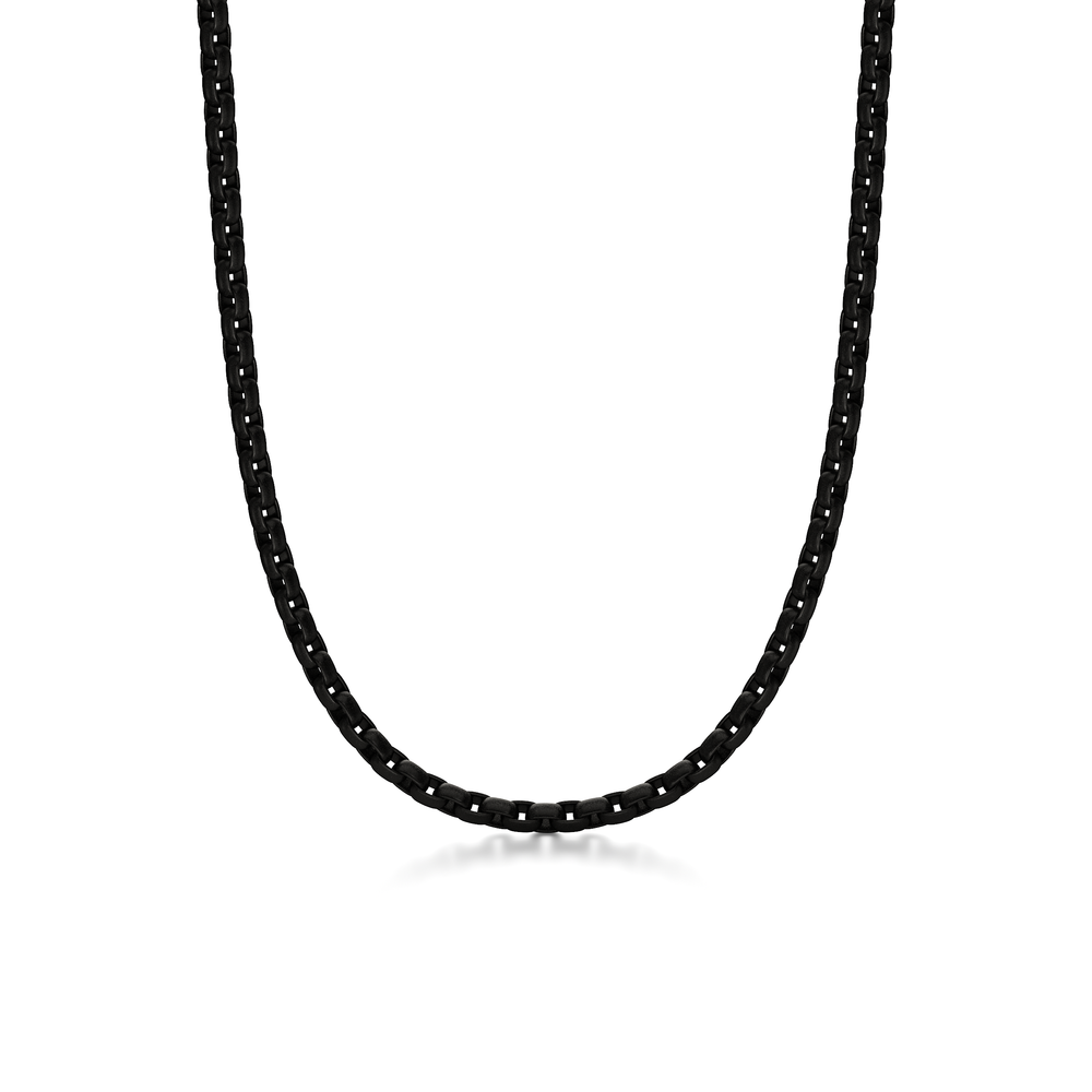 The Apex Chain Necklace with Black Titanium Cut Diamond in 14KT Black Titanium view 1
