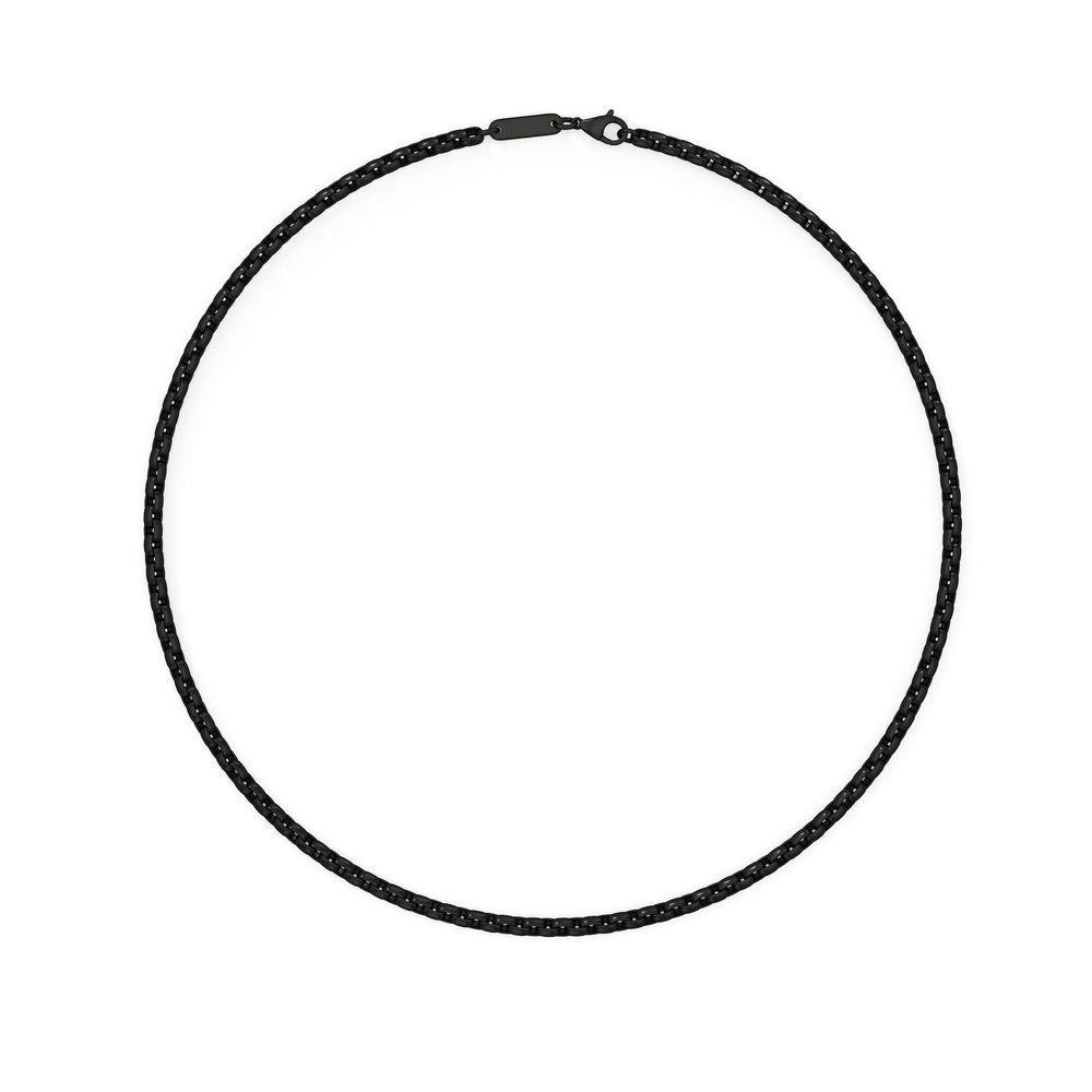 The Apex Chain Necklace with Black Titanium Cut Diamond in 14KT Black Titanium view 4
