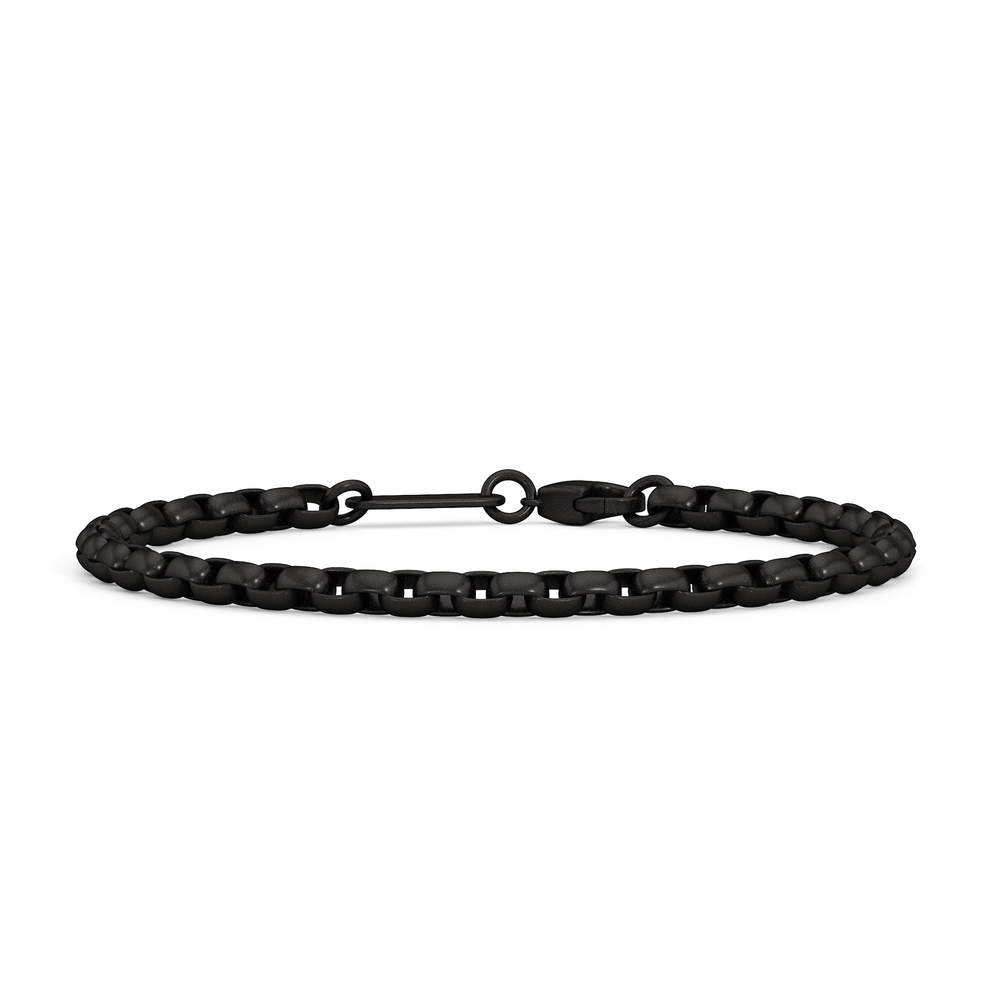 The Apex Chain Bracelet with Black Titanium Cut Diamond in 14KT Black Titanium view 1
