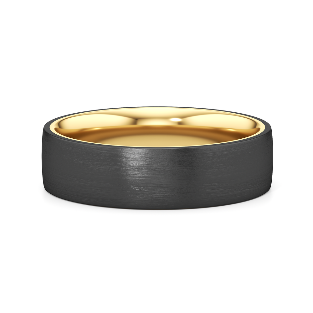 The Monarch Men's Band with Black Titanium / 9 Cut Diamond in 14KT Black Titanium / 9 view 1
