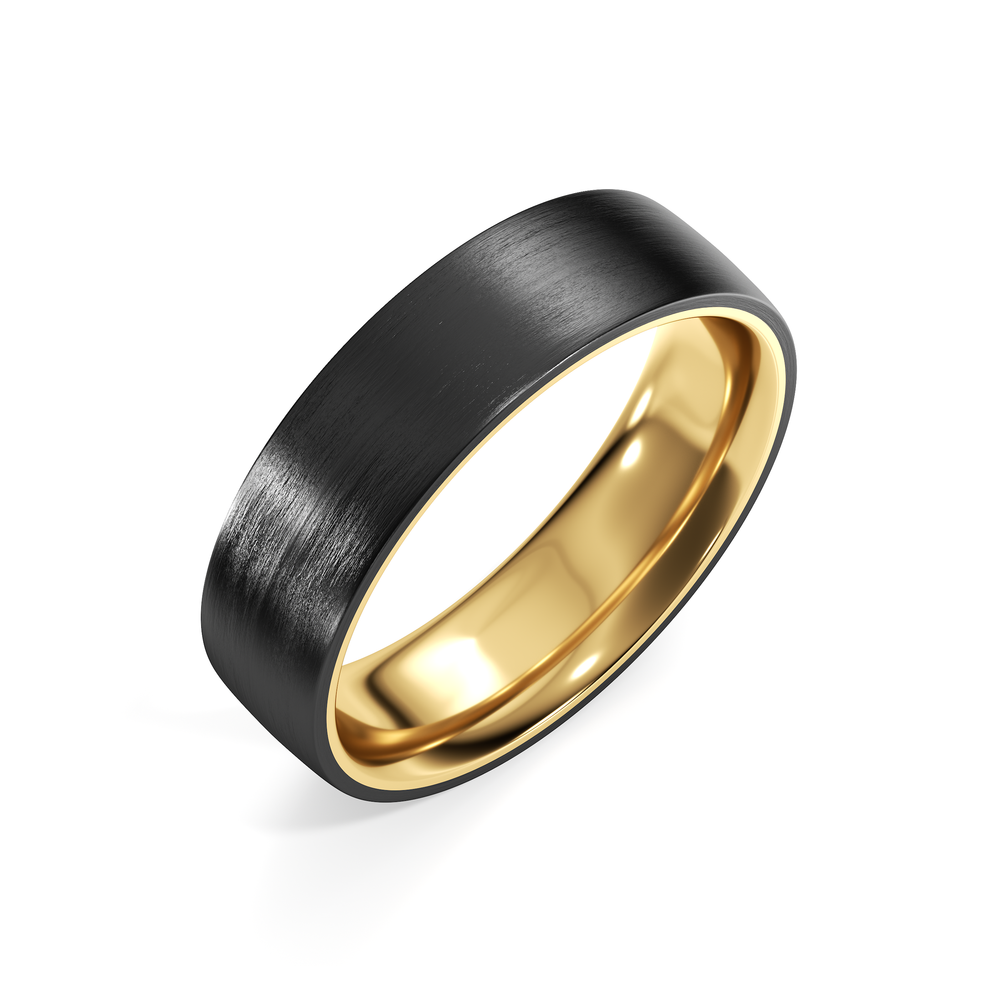 The Monarch Men's Band with Black Titanium / 9 Cut Diamond in 14KT Black Titanium / 9 view 5
