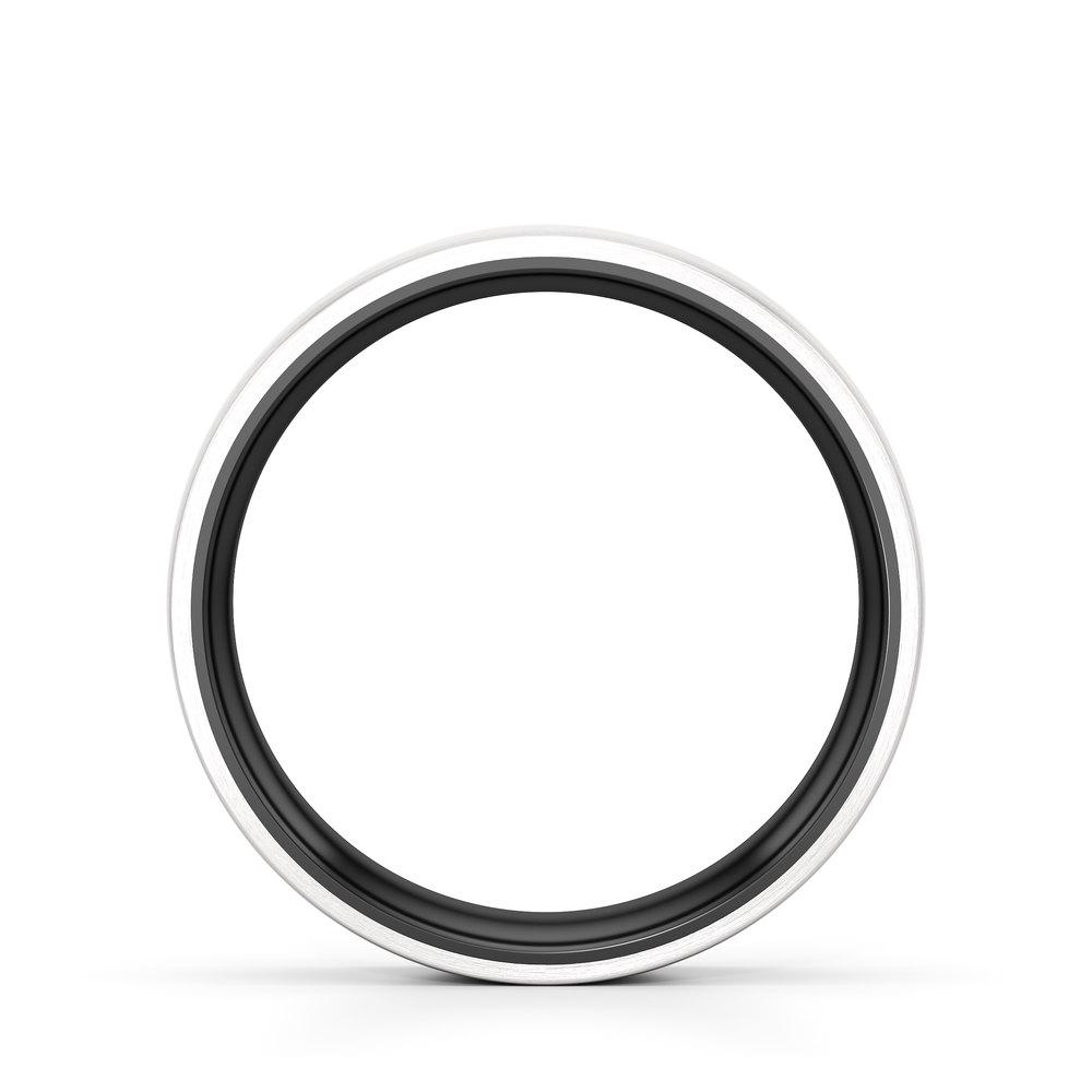 The Onyx Men's Band with Titanium / 9 Cut Diamond in 14KT Titanium / 9 view 4
