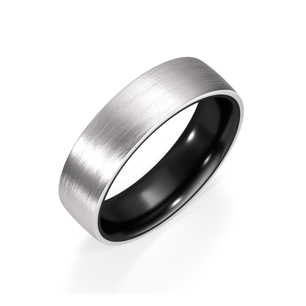 The Onyx Men's Band with Titanium / 11 Cut Diamond in 14KT Titanium / 11 view 5

