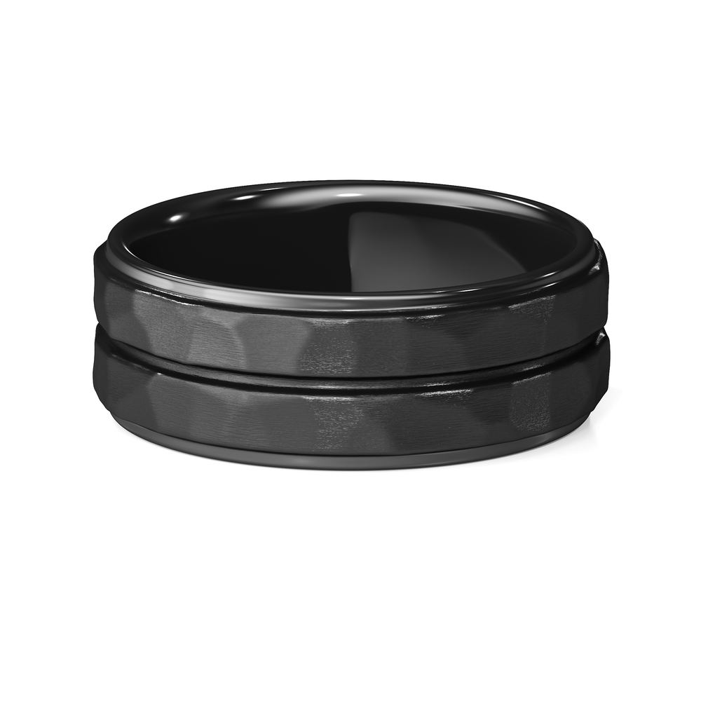 The Ridge Men's Band with Black Titanium / 9 Cut Diamond in 14KT Black Titanium / 9 view 1
