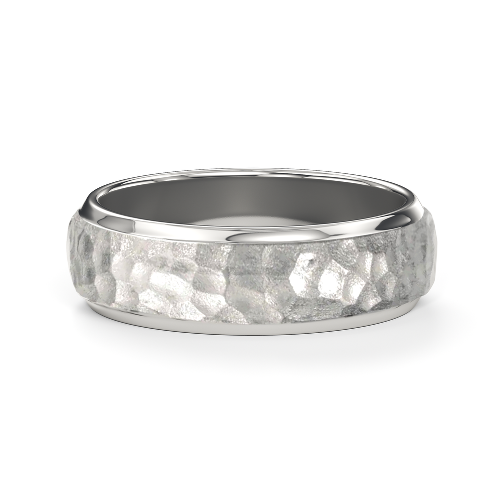 The Crest Men's Band with Titanium / 9 Cut Diamond in 14KT Titanium / 9 view 1
