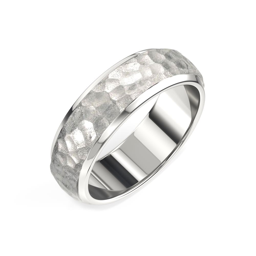 The Crest Men's Band with Titanium / 9 Cut Diamond in 14KT Titanium / 9 view 5
