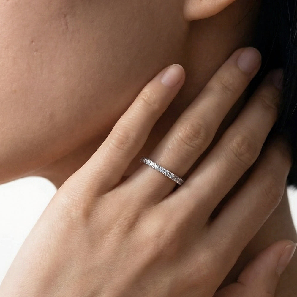 Petite Eternity Ring with 14KT Yellow Gold / 1/2 / 6 Cut Diamond in 14KT Yellow Gold / 1/2 / 6 view 2
