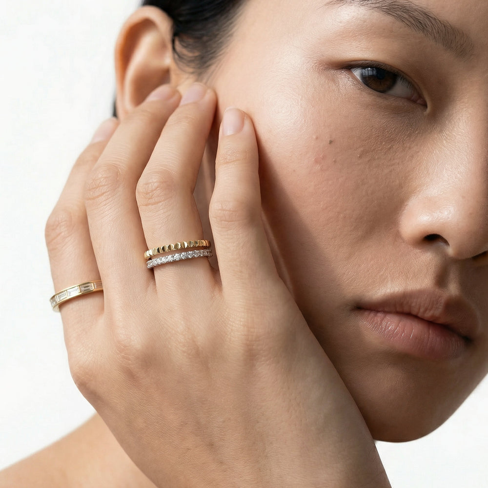 Petite Eternity Ring with 14KT Yellow Gold / 1/2 / 7 Cut Diamond in 14KT Yellow Gold / 1/2 / 7 view 3
