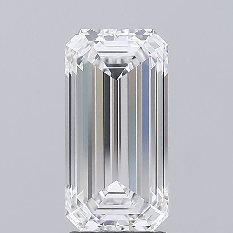 2.81 Carat Emerald Lab Diamond with  Cut Diamond in 14KT  view 1
