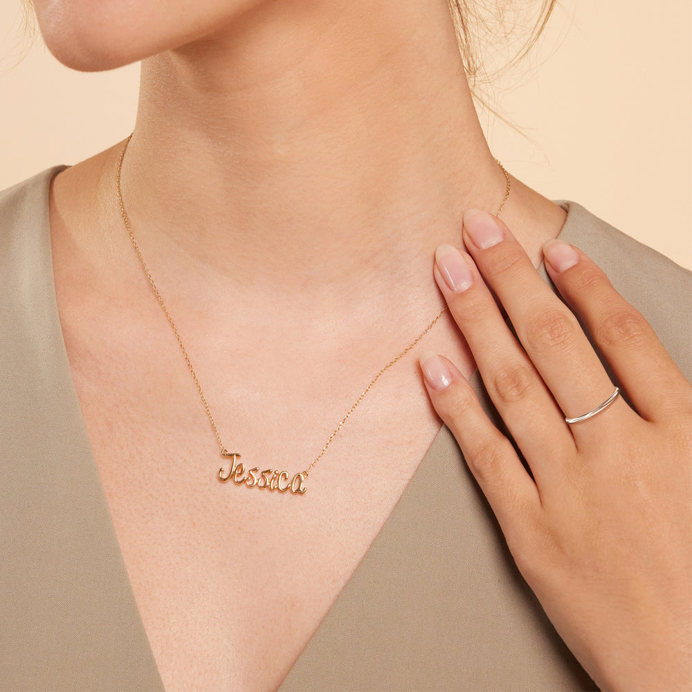 Model Wearing Petite Baguette Studded Wedding Band view