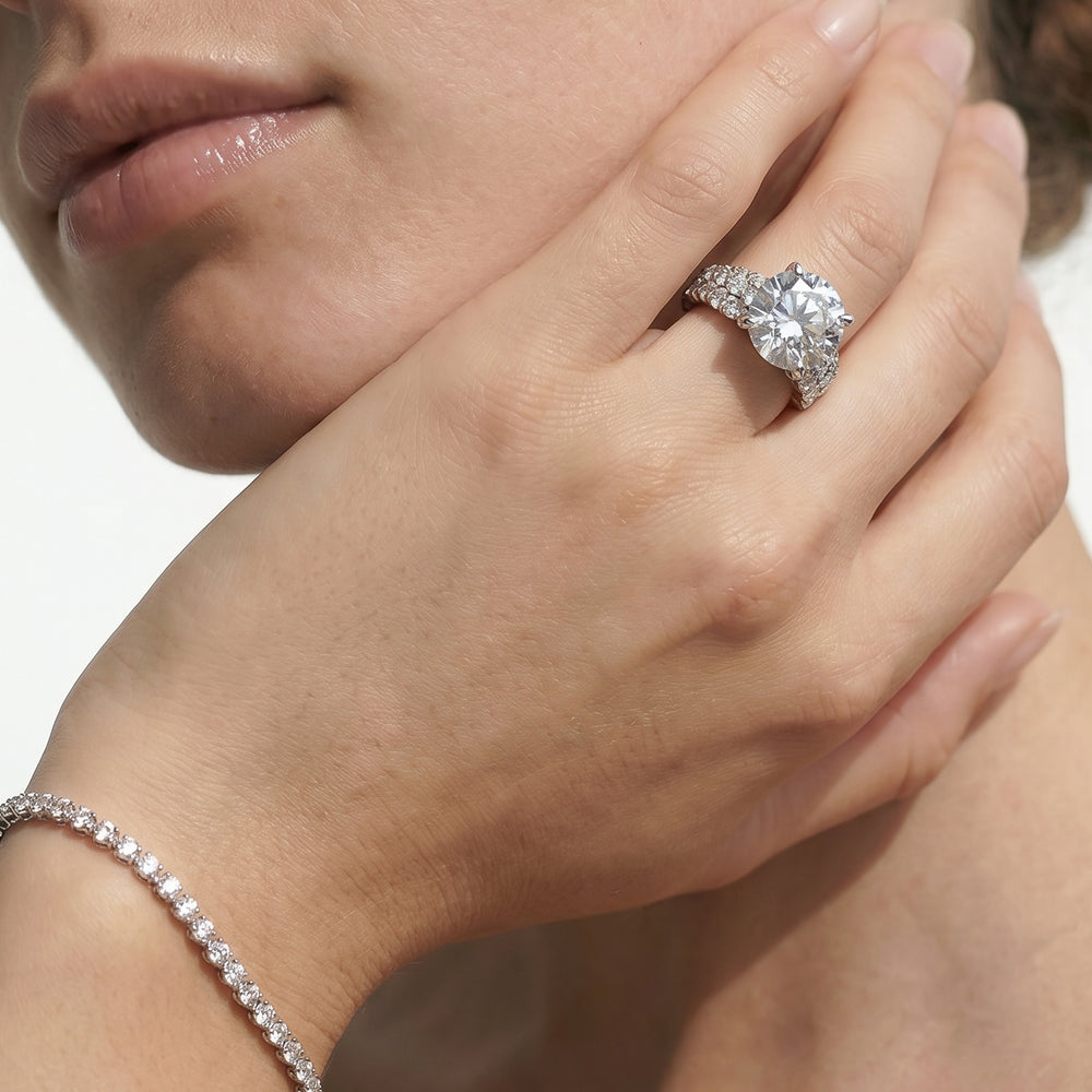 Radiant Cut The Park Avenue Ring with Lab Grown Diamond in 14KT Yellow Gold view 4
