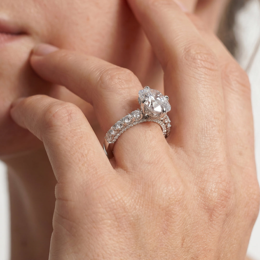 The Fifth Avenue Ring with Elongated Cushion Cut Diamond in 14KT Yellow Gold view 3
