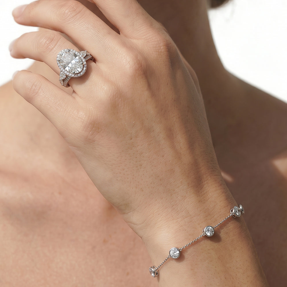 The Apollo Ring with Round Cut Diamond in 14KT White & Rose Gold view 8
