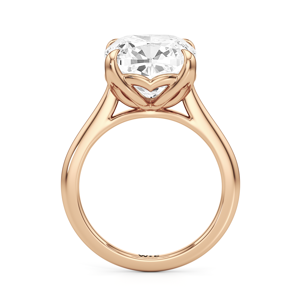 Cushion Cut Famed Tulip Cathedral Ring with Lab Grown Diamond in 14KT Rose Gold view 5
