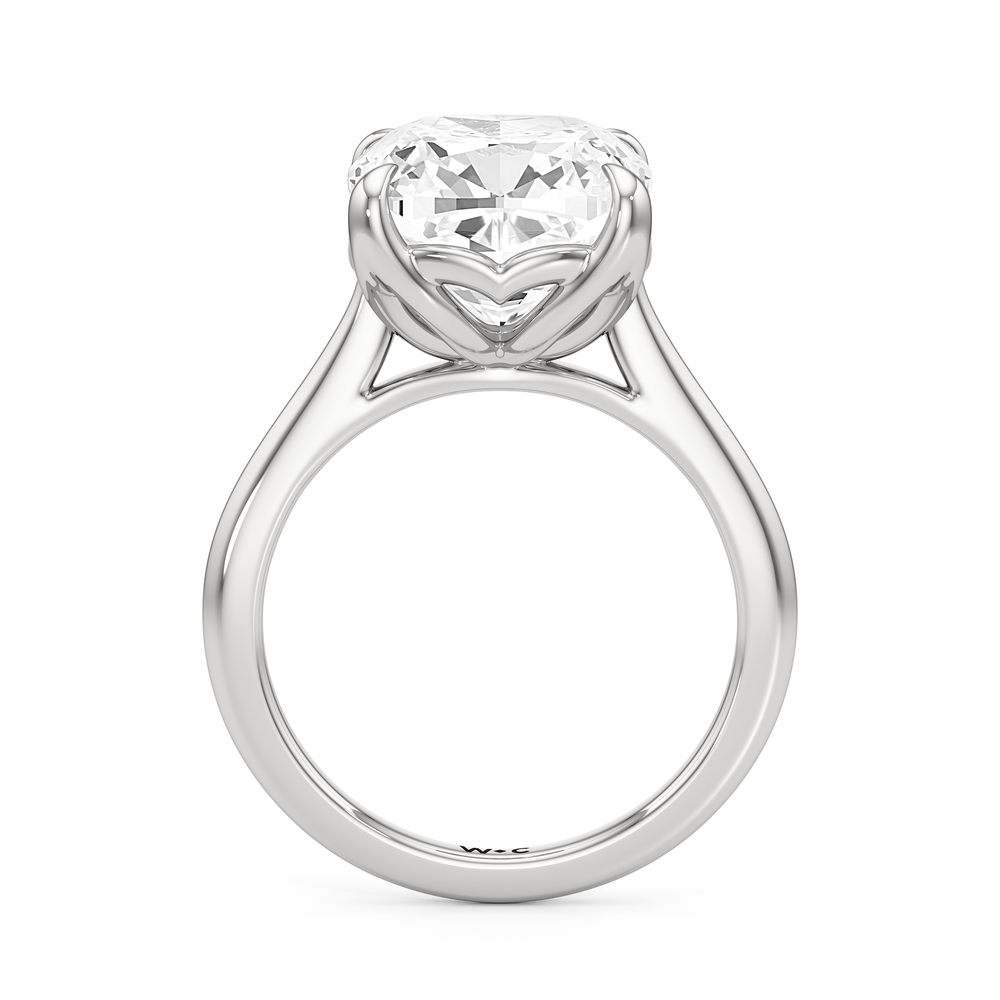Cushion Cut Famed Tulip Cathedral Ring with Lab Grown Diamond in 14KT Platinum view 5
